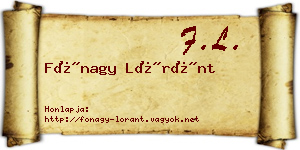 Fónagy Lóránt névjegykártya