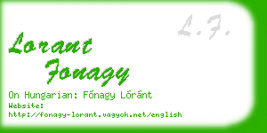 lorant fonagy business card